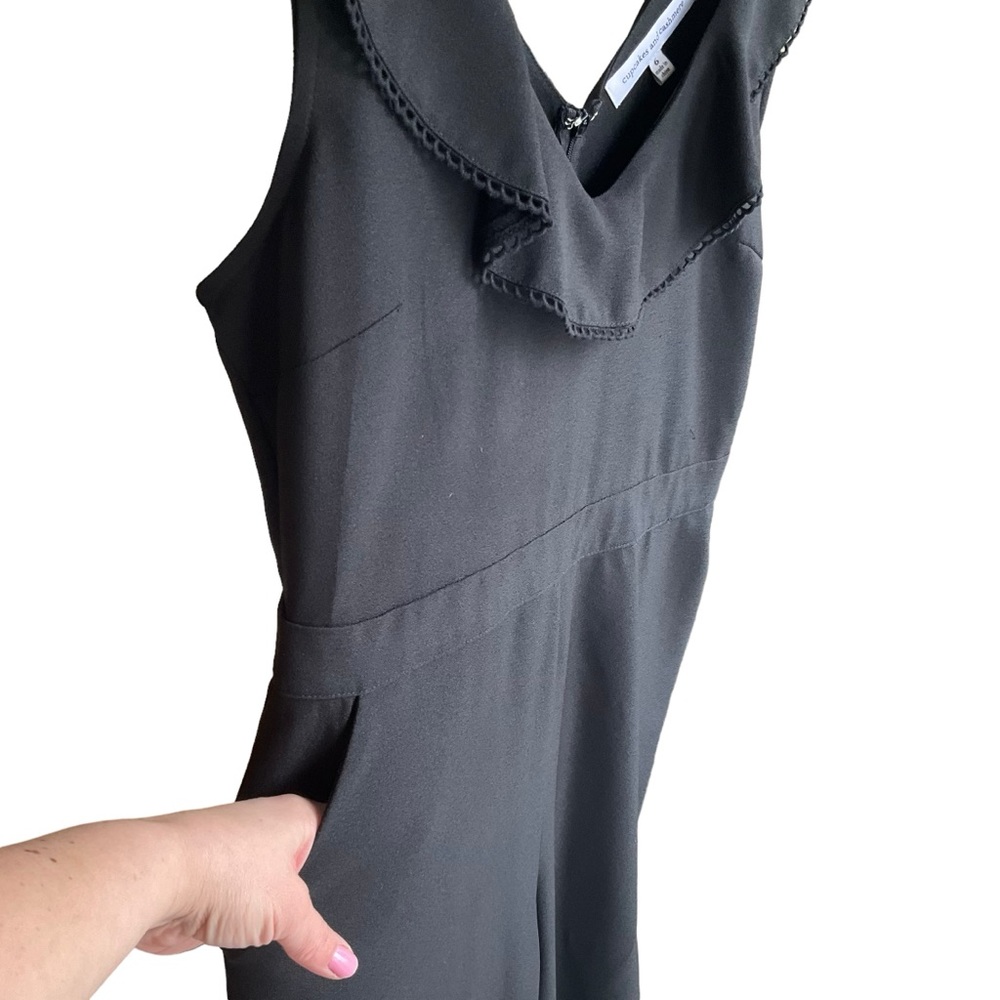 Cupcakes and Cashmere Black Lima Jumpsuit Ruffles Pockets Modern Minimal… - Picture 9 of 16
